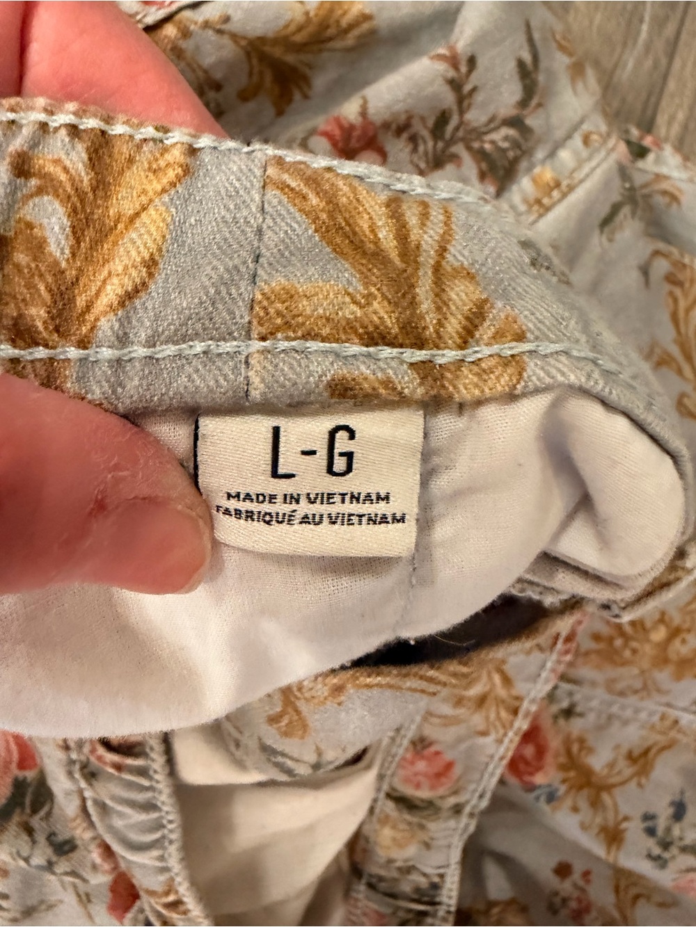 Floral Wide-Leg Tie-Waist Pants - Light Blue Floral | Large - Picture 4 of 4